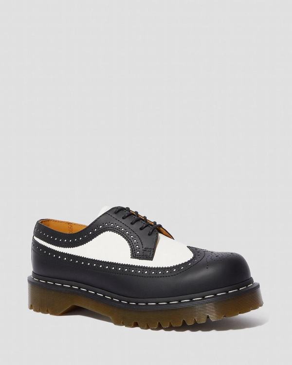 Dr Martens Dámské Polobotky 3989 Smooth Brogue Bex Černé Bílé, CZ-327954